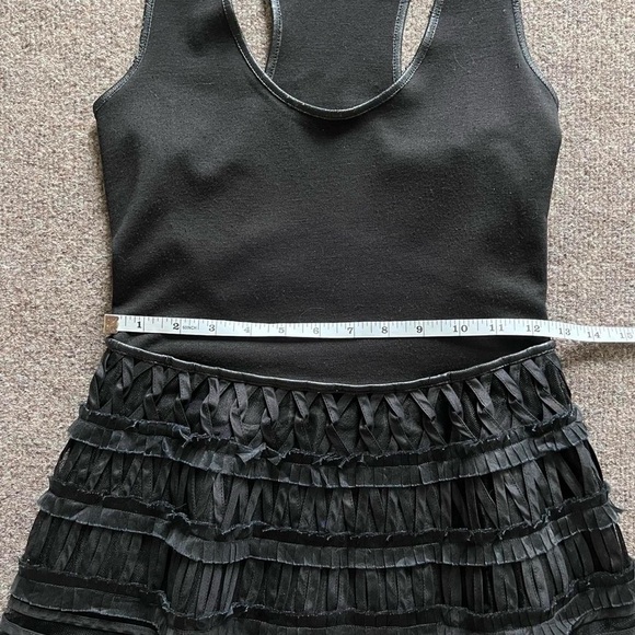 Black Jumper Dress with Lace Pattern Detail A-Line Skirt Bottom Womens Small - Picture 10 of 11